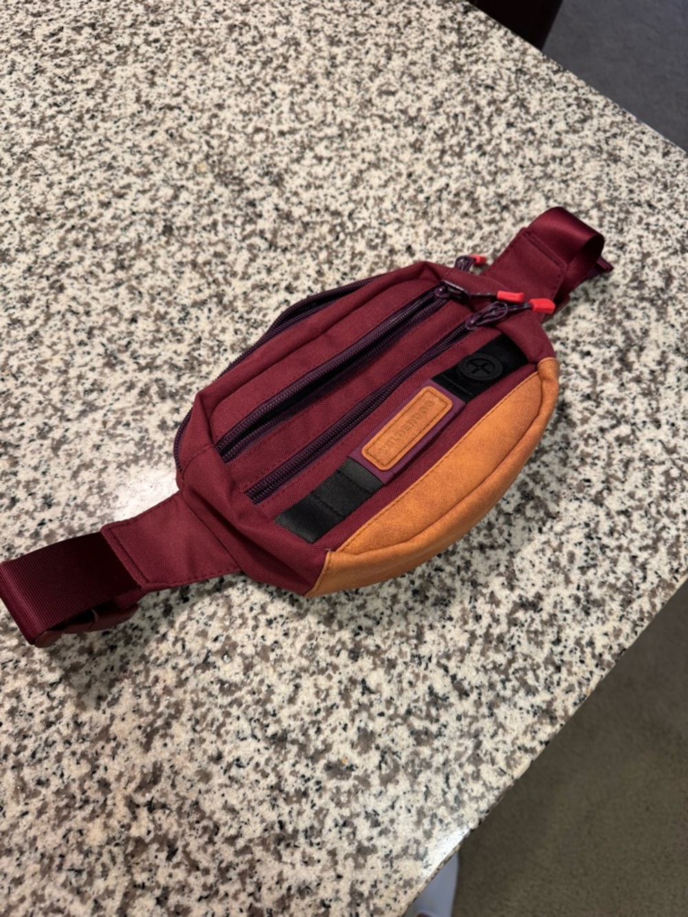 Wilderdog - Maroon and Tan Sling Bag/Fannie Pack